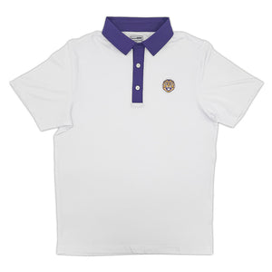LSU Tiger Contrast Collar Performance Polo