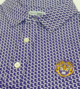 LSU Tiger Map Pattern Performance Polo