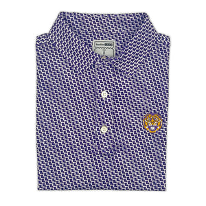 LSU Tiger Map Pattern Performance Polo