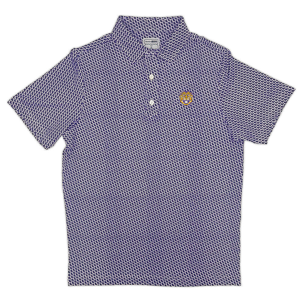 LSU Tiger Map Pattern Performance Polo