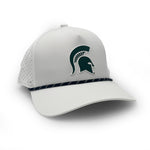 Load image into Gallery viewer, Michigan State PVC Patch Rope Hat, White
