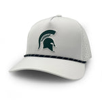 Load image into Gallery viewer, Michigan State PVC Patch Rope Hat, White
