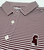 Load image into Gallery viewer, Mississippi State Map Striped Performance Polo
