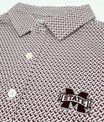 Load image into Gallery viewer, Mississippi State Cowbell Pattern Performance Polo
