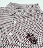 Load image into Gallery viewer, Mississippi State Vintage MSU Logo Cowbell Pattern Performance Polo
