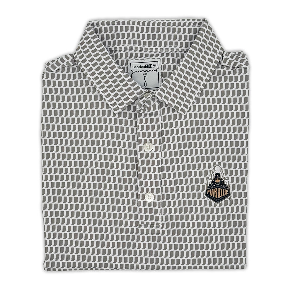 Purdue Boilermaker Map Pattern Performance Polo – Section 103