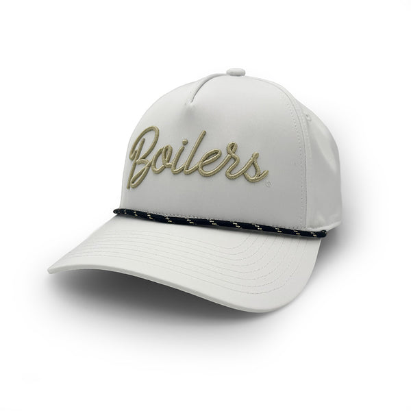 Script Gold Purdue Purdue Boilers Script Rope Hat, White – Section 103
