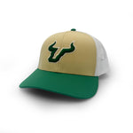 Load image into Gallery viewer, South Florida Logo Trucker Hat, Gold and Green
