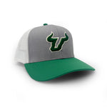 Load image into Gallery viewer, South Florida Logo Trucker Hat, Gray and Green

