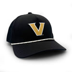 Load image into Gallery viewer, Vanderbilt PVC Patch Rope Hat, Black
