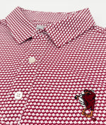 Load image into Gallery viewer, Virginia Tech Swinging HokieBird Golf Club Pattern Performance Polo
