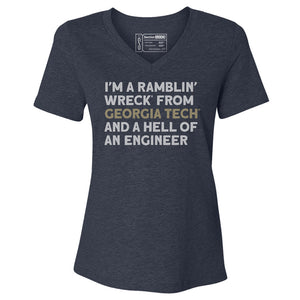 Ramblin' Wreck From Georgia Tech Fight Song Women's V-Neck T-Shirt
