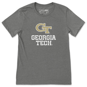 Georgia Tech Logo + Wordmark T-Shirt, Gray