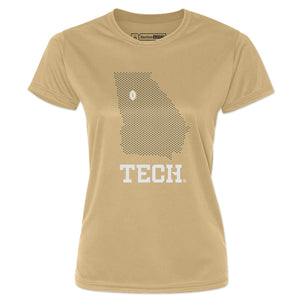 Georgia Tech Mesh Map Women's Performance T-Shirt