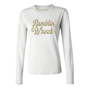 Georgia Tech Ramblin' Wreck Script Women's Long Sleeve T-Shirt